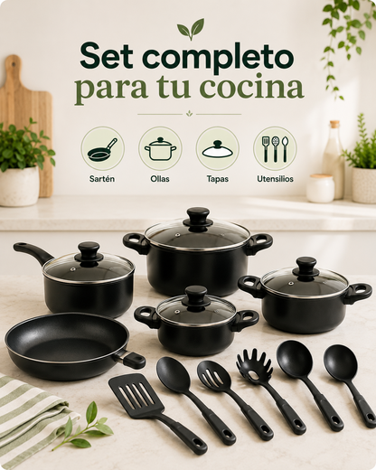 Set de Cocina Ollas 13 Piezas + Utensilio 🔥